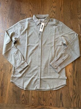 DKNY Men's Grey Button-Up casual Shirt size Large